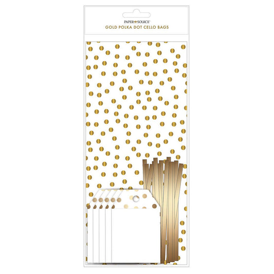 Gold Confetti Dot Cello Bags