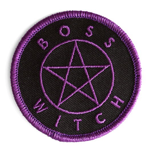 Boss Witch Embroidered Iron-On Patch