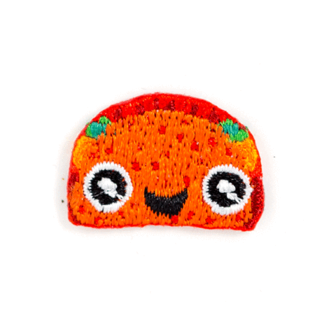 Taco Face Embroidered Sticker Patch