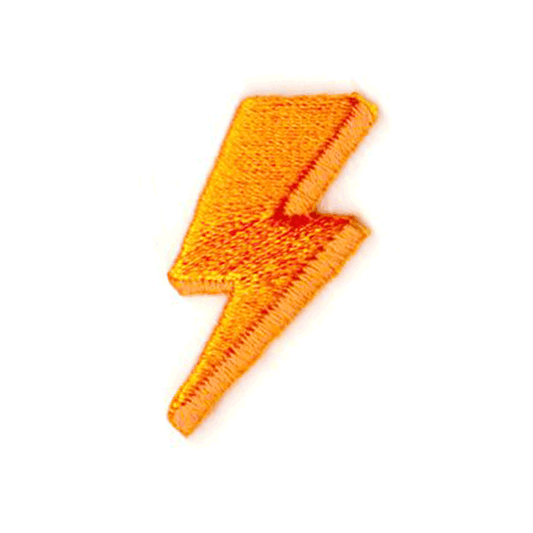 Lightning Bolt Embroidered Sticker Patch