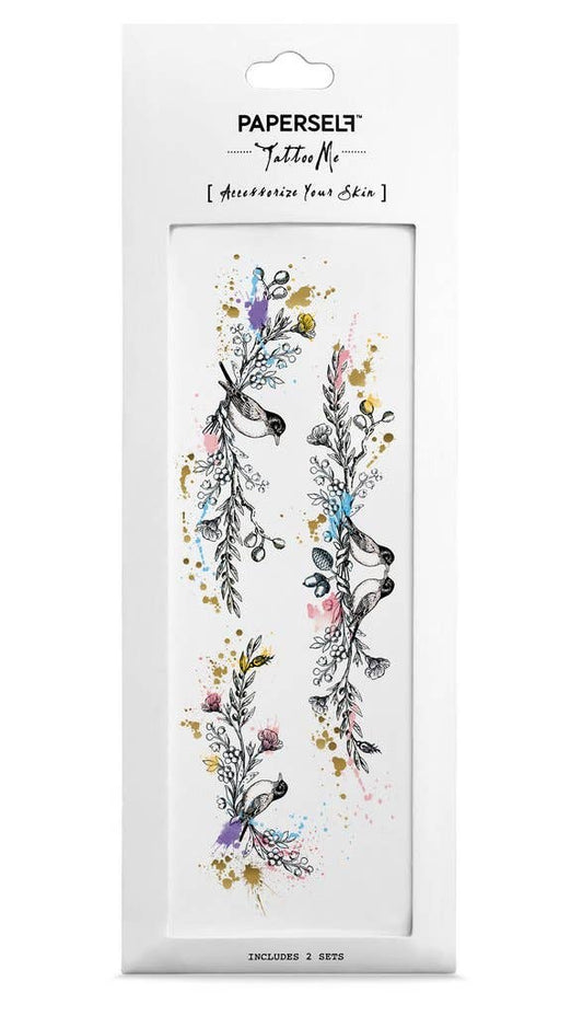 Love Birds Temporary Tattoos Stickers