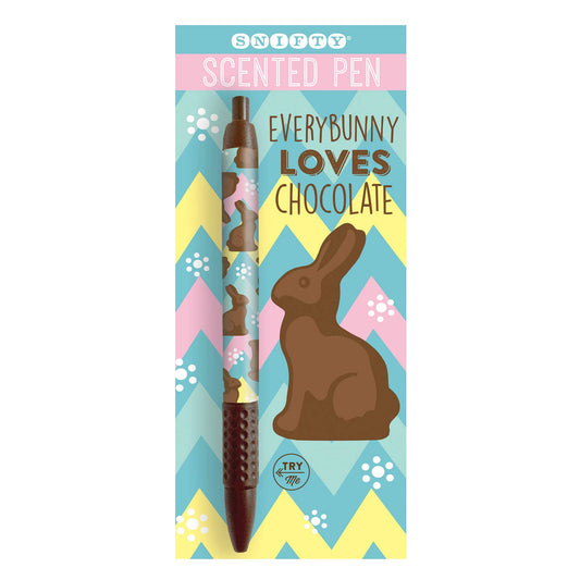 CHOCOLATE EASTER BUNNY SCENTED PEN CARDED - SET OF 12
