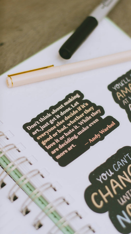 Just Make Art (Gradient) Matte Sticker, Stationery Gift