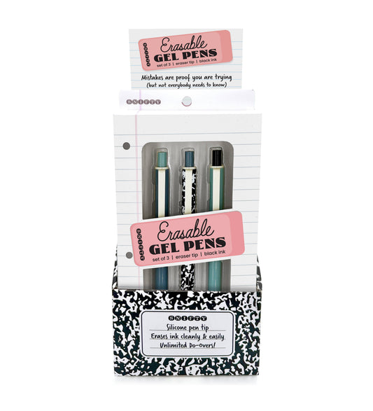 RETRO ERASABLE GEL PEN SET - DISPLAY OF 8