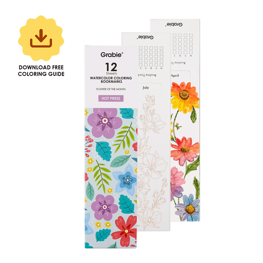12 Sheets 140LB Watercolor Coloring Bookmarks
