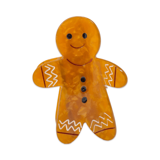 Midi Gingerbread Holiday Cookie Hair Claw Clip