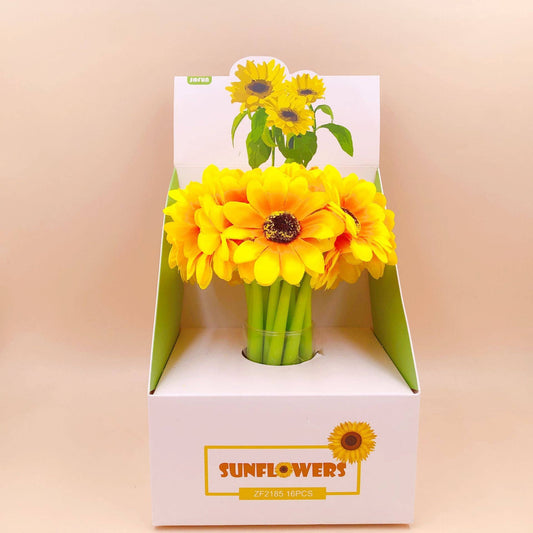 Sun Flowers Bouquet Pen Display Set 16 pc