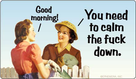 STICKER: Good morning! You need to calm the fuck down...