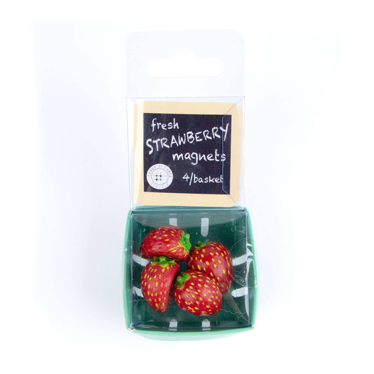 Colorful STRAWBERRY magnets ICONIC packaging s/4