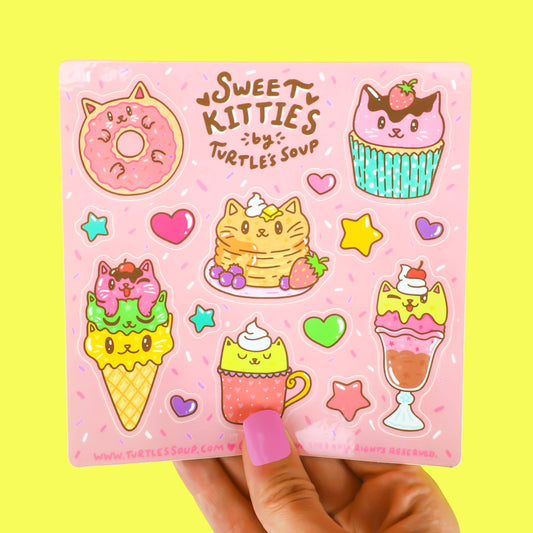 Sweet Kitties Theme Set Kawaii Decal Vinyl Sticker Sheet
