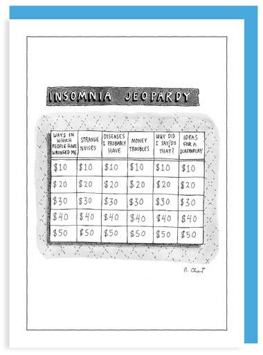 (V) INSOMNIA JEOPARDY - 5 x 7 NYer CARTOON CARD