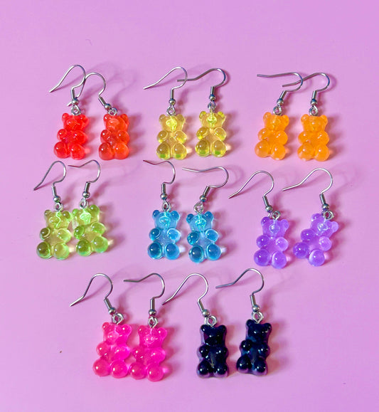 Bear Earrings Funky Earrings Resin Earrings Kawaii Earrings
