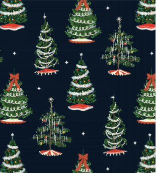 Tinsel Tree Christmas Stone Wrapping Paper