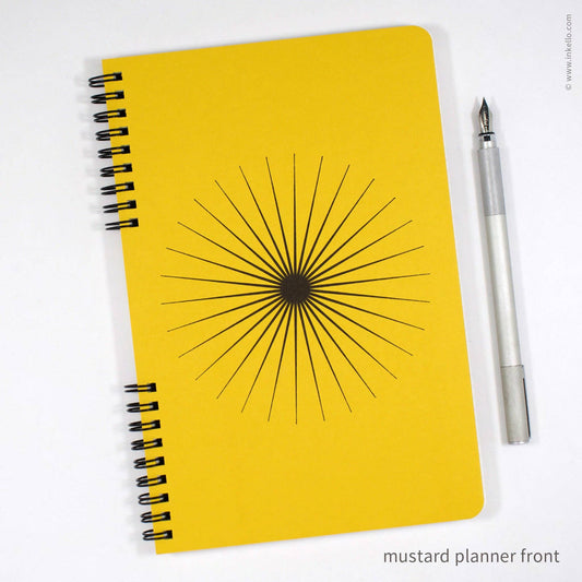 Big Burst Weekly Planner with Mustard Cover + Black Ink #610