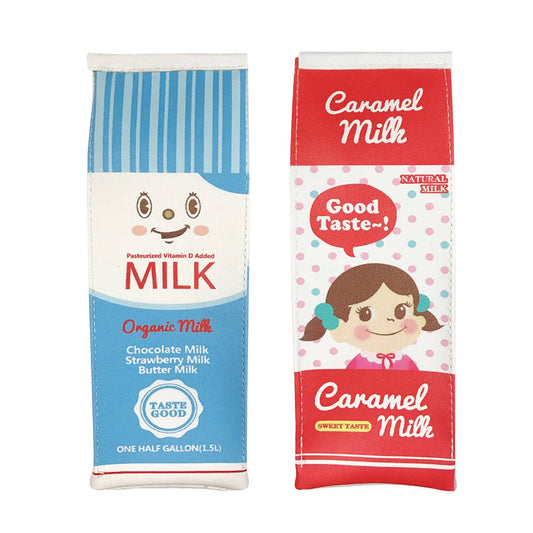 Wrapables Milk Carton Pencil Case Stationery Pouch, Set of 2
