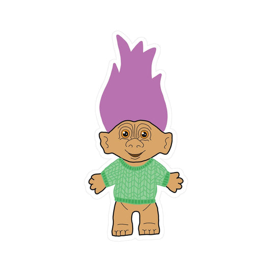 Purple Haired Troll Vinyl Sticker