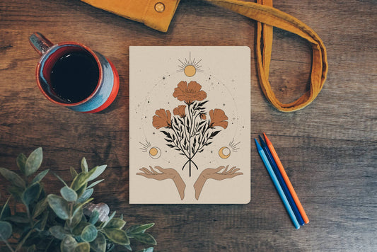 2023 Planner Celestial Flowers Light Layflat Medium Preorder