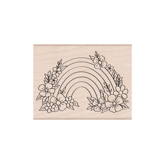 Hero Arts Floral Rainbow Wood Stamp