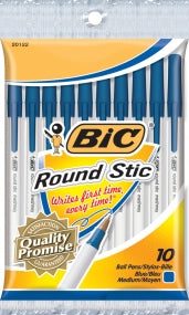 20122 Round Stic (biro) 10/ PK Blue