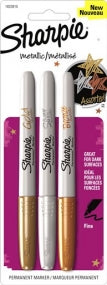 Sharpie Metallic Gd/ Sv/ Br, 3/ CD
