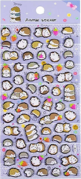 Hedgehog Puffy Stickers 