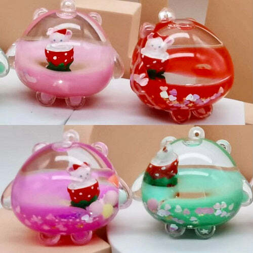 Strawberry Animal Floaty Key Charm 