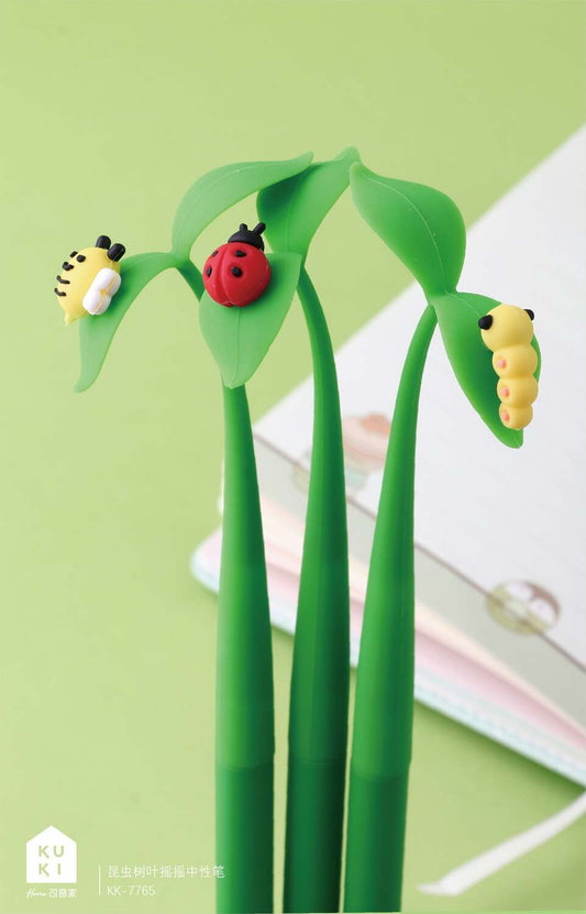 Bugs On Leaf Wiggle Gel Pen 