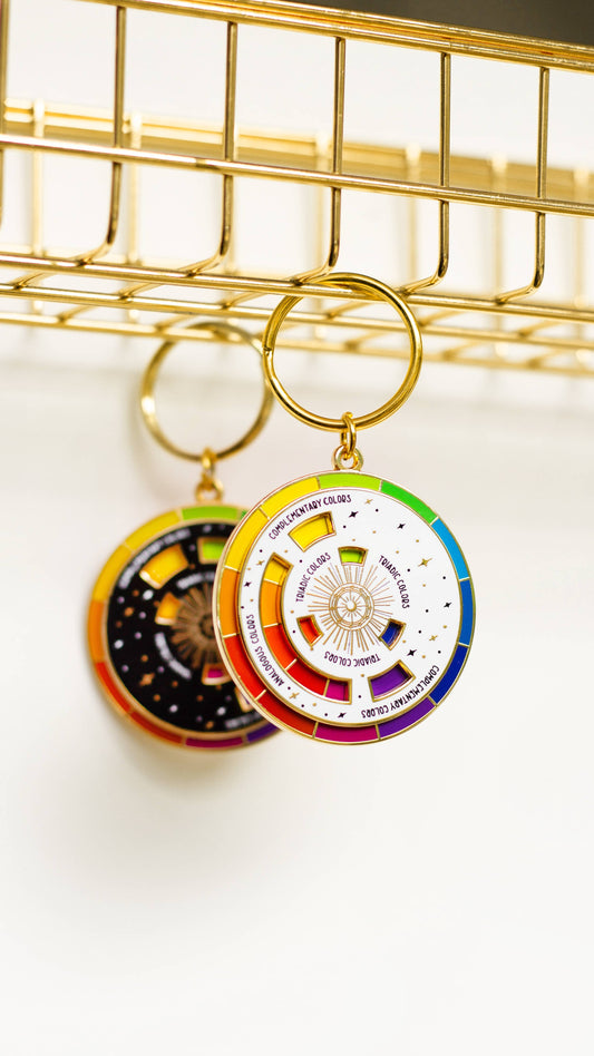Color Wheel© Enamel Keychain BLACK/GOLD, Artist Gift