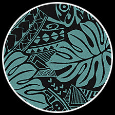 JUNGLE LEAVES TURQ/BLACK INDIA 22" x 30"