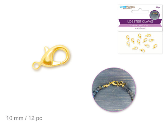 GOLD LOBSTER CLASP 10MM