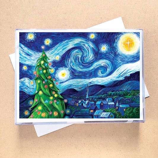 Silent Night, Starry Night Van Gogh Boxed Holiday Cards