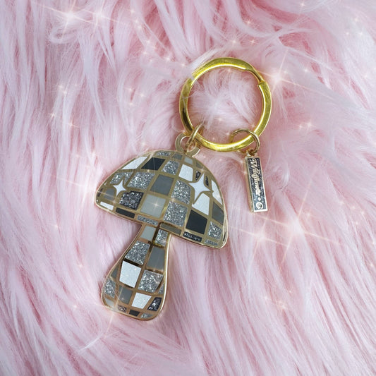Disco Mushroom Enamel Keychain
