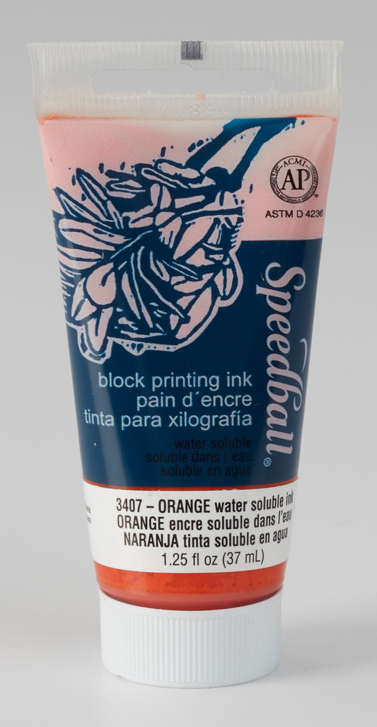 ORANGE WATER-SOLUBLE BLOCK PRINTING INK 37ML