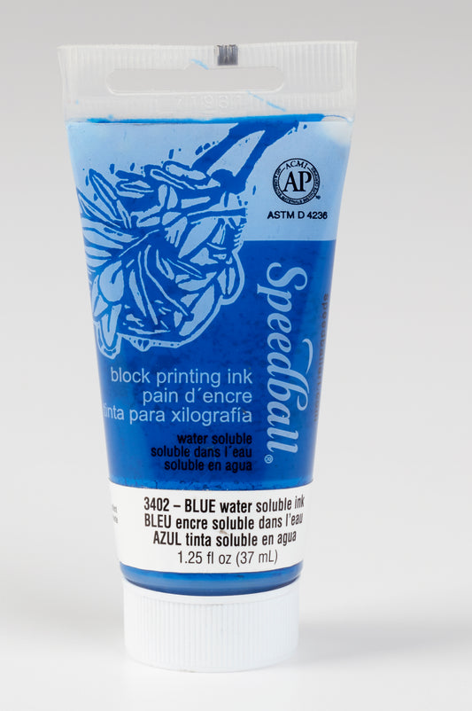 BLUE WATER-SOLUBLE BLOCK PRINTING INK 37ML