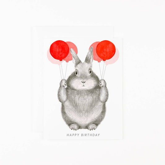 Graphite Bunny with Balloons