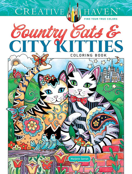 Creative Haven Country Cats & City Kitties Coloring Book