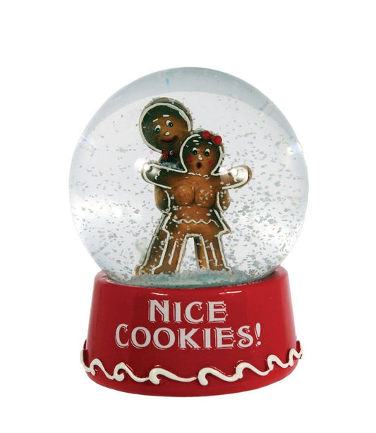 Crooked Santa Snow Globe - Nice Cookies