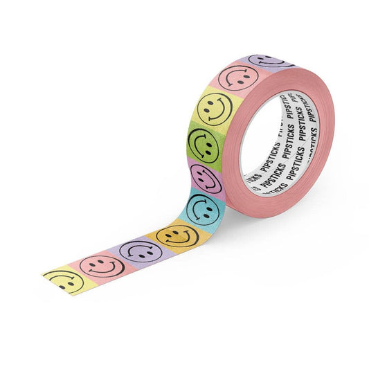 Vibrant Tiled Smiles Washi Tape