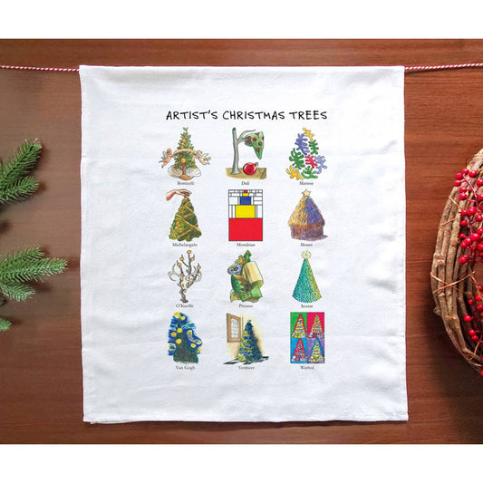 Artist Christmas Trees Holiday Kitchen Towel