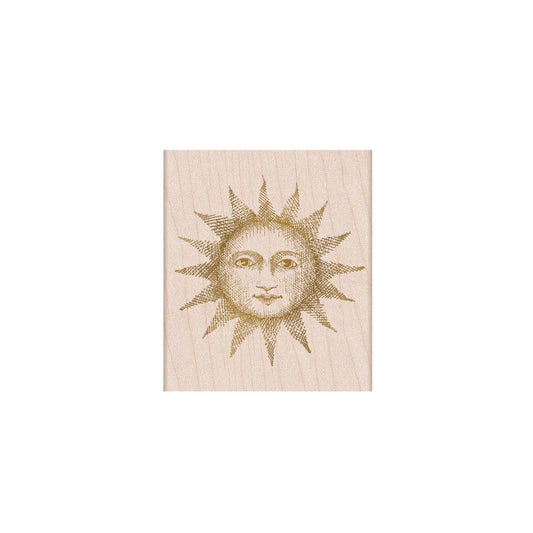 Etched Serene Sun Handmade Rubber Stamp