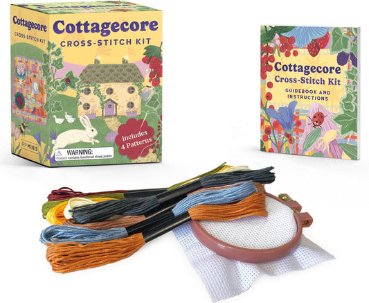 Cottagecore Cross-Stitch Kit: Includes 4 patterns