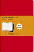 Moleskine Cahier Journal (Set of 3), Extra Large, Ruled, Cranberry Red, Soft Cover (7.5 x 10)