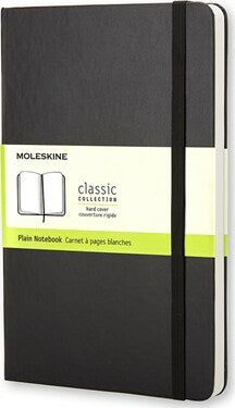 Moleskine Classic Notebook, Pocket, Plain, Black, Hard Cover (3.5 x 5.5)