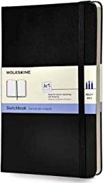 Moleskine Art Plus Sketchbook, Large, Plain, Black, Hard Cover (5 x 8.25)