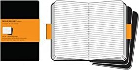 Moleskine Cahier Journal (Set of 3), Large, Ruled, Black, Soft Cover (5 x 8.25): Set of 3 Ruled Journals