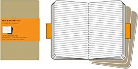 Moleskine Cahier Journal (Set of 3), Large, Ruled, Kraft Brown, Soft Cover (5 x 8.25): set of 3 Ruled Journals