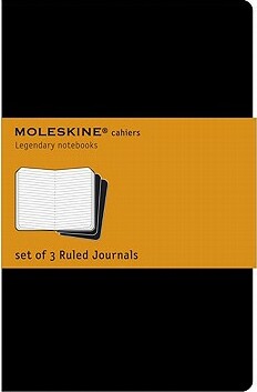 Moleskine Cahier Journal (Set of 3), Extra Large, Ruled, Black, Soft Cover (7.5 x 10)