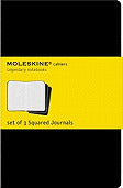 Moleskine Cahier Journal (Set of 3), Extra Large, Squared, Black, Soft Cover (7.5 x 10)
