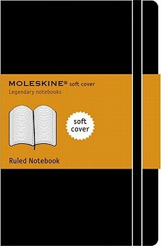 Moleskine Classic Notebook, Large, Ruled, Black, Soft Cover (5 x 8.25)