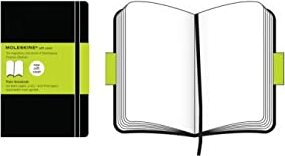 Moleskine Classic Notebook, Large, Plain, Black, Soft Cover (5 x 8.25)